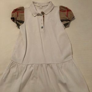 Girls Burberry White Tennis Dress